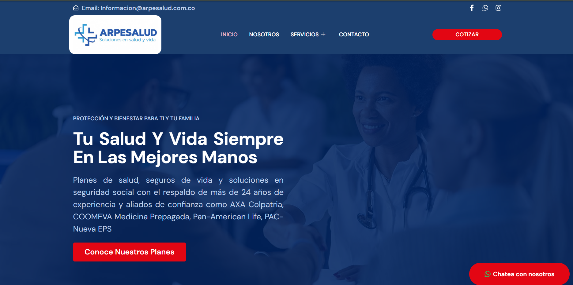 Sitio web de ARPESALUD