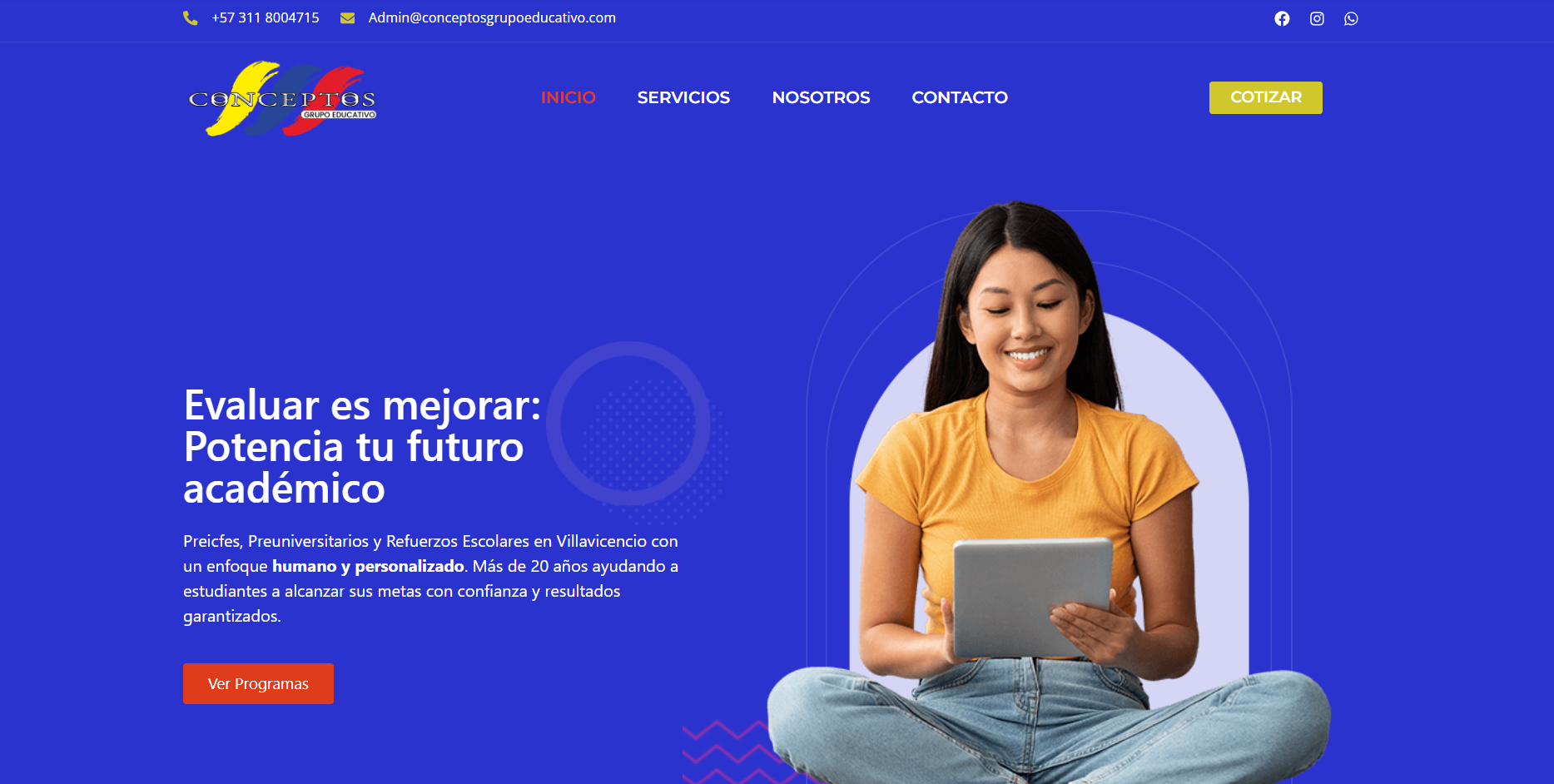 Sitio web de Conceptos Grupo Educativo