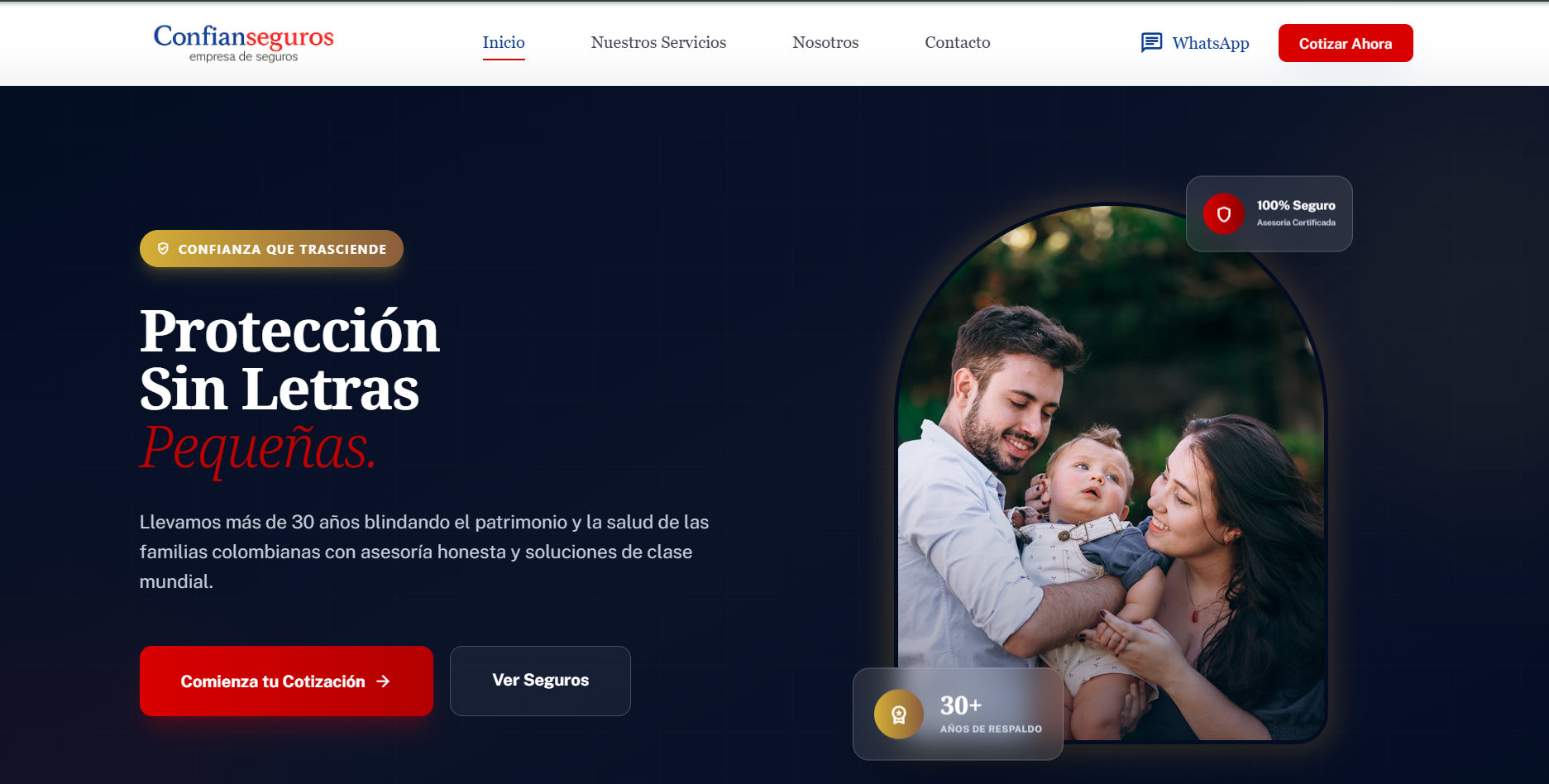 Sitio web de Confianseguros