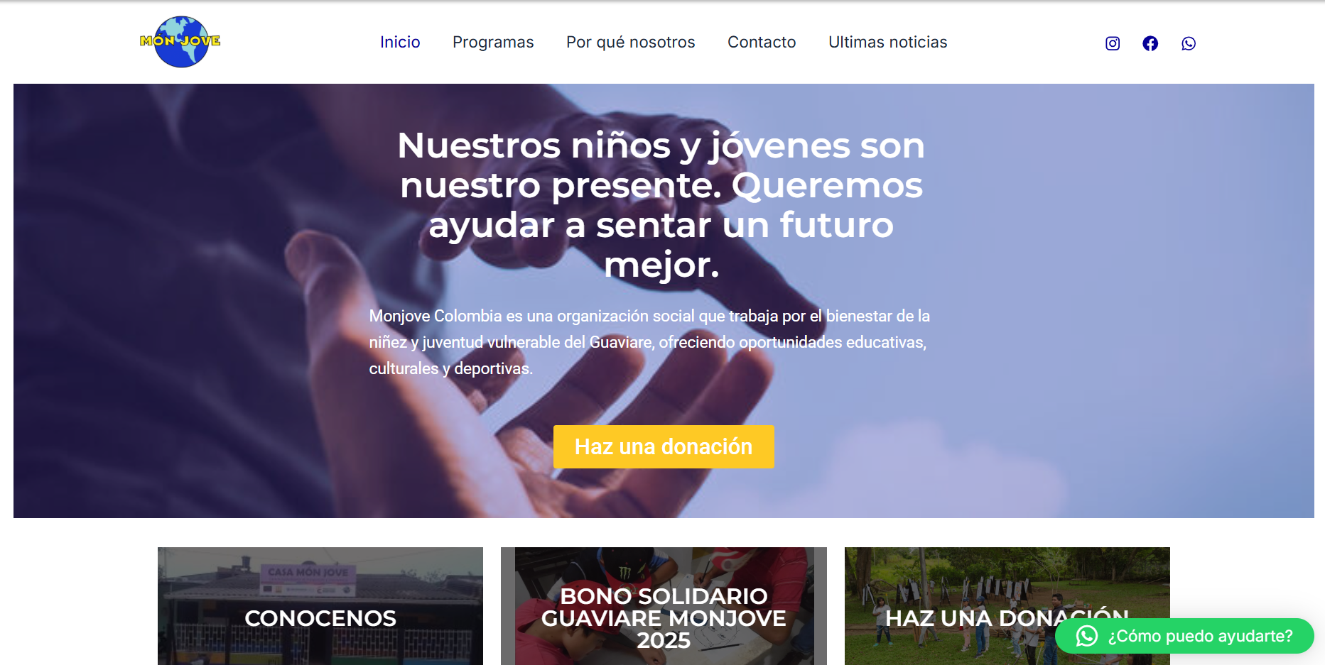 Sitio web de Monjove Colombia